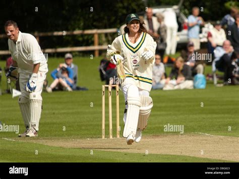 Emma Samms Bunbury Celebrity Charity Cricket Match Held At Box Hill