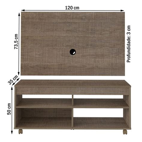 Rack Painel Para Tv At Polegadas Cross Canela Artely