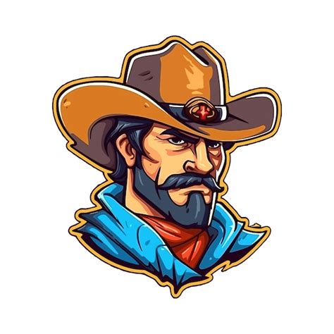 Premium Vector | Esport style logo design cowboy vector illustration