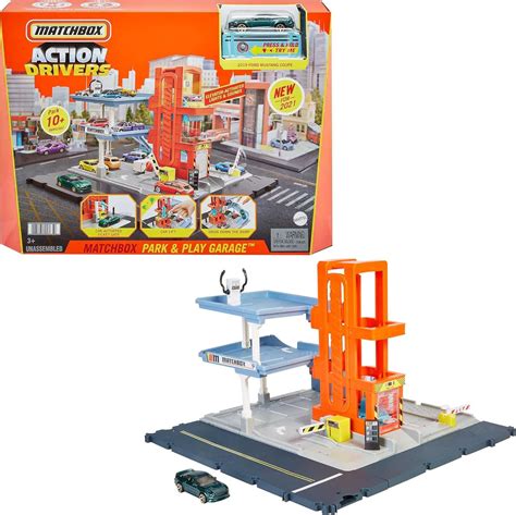 Matchbox Action Drivers Matchbox Park And Play Garage Playset With Lights