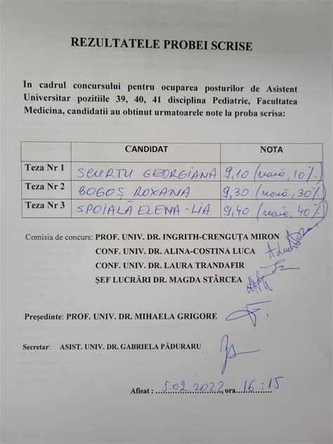 Concursuri Didactice Facultatea De Medicin Sesiunea Noiembrie