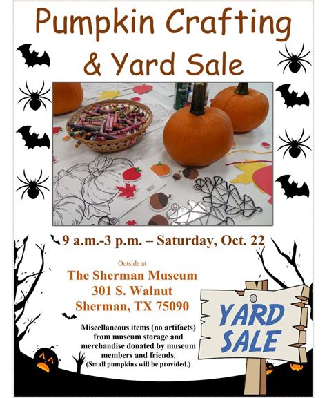 Pumpkin Crafting & Yard Sale 2022 - The Sherman Museum
