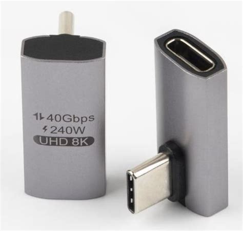 מתאם Usb C זוויתי זכר נקבה דגם C31 763 אלומינום תומך 40gbps 240w 8k 60hz כבלים מתאמים ממירים