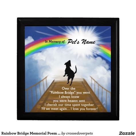 Rainbow Bridge Memorial Poem for Dogs Trinket Box Dog Gift Box, Dog ...