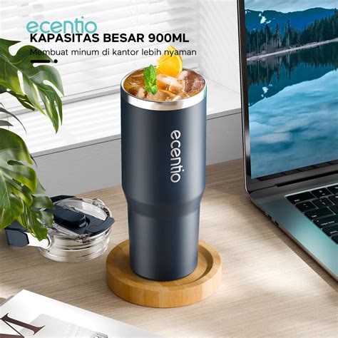 Ecentio Tumbler Minum Stainless 900ml Premium Botol Minum Aesthetic Be