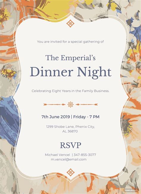 Formal Dinner Invitation Template Word