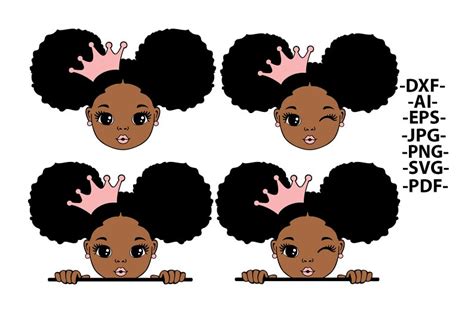 Peekaboo Girl Svg Afro Girl Svg Bundle 13 PNG Glitter Files Etsy