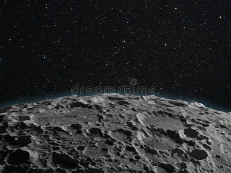 Blue Earth Seen From The Moon Surface Stock Image Image Of Lunar