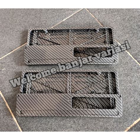 Jual Cover Dudukan Plat Nomor Motor Carbon Bingkai Plat Karbon Motor