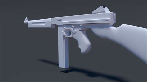 Thompson Assault Rifle High Poly 3d Model Cgtrader