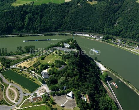 Luftaufnahme Biebernheim Ortskern Am Uferbereich Des Rhein