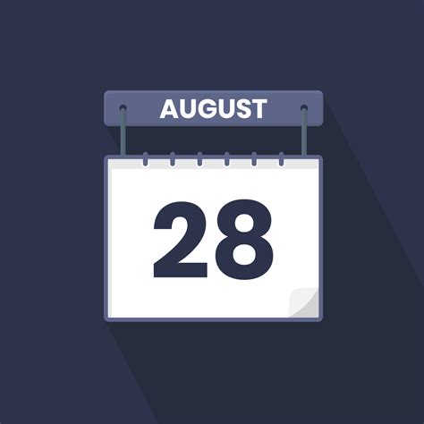 28th August calendar icon. August 28 calendar Date Month icon vector illustrator 12921950 Vector ...