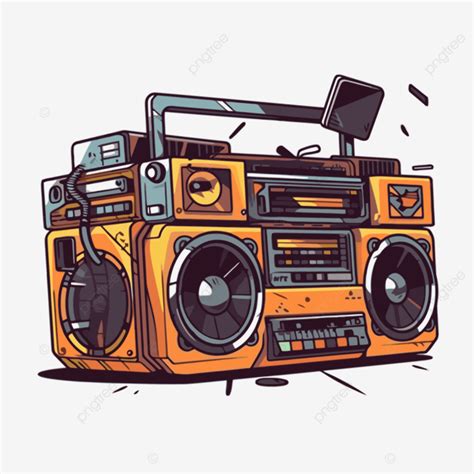 Boombox Clipart Boombox Cartoon Illustration On White Background Vector