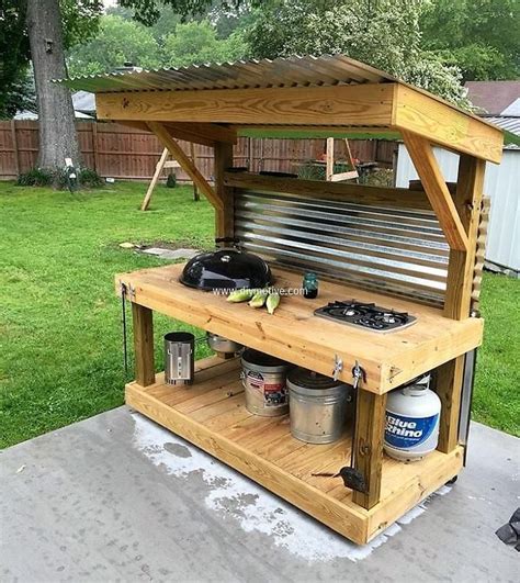 Pallet Patio Bbq Table Deckbuildingcheap Projects To Try Outdoor