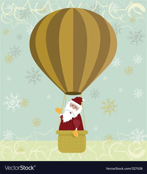 Santa Hot Air Balloon Royalty Free Vector Image