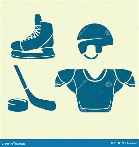 Flat Icons Ice Hockey Stock Vector Illustration Of Detail 51132177