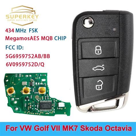 SUPERKEY Remote Car Key Megamos AES MQB Chip For 2012 2015 VW Golf Mk7