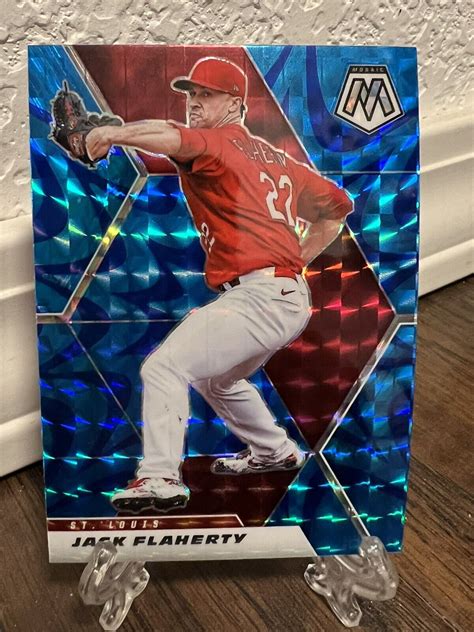 2021 Panini Mosaic Jack Flaherty Reactive Blue Prizm 170 St Louis