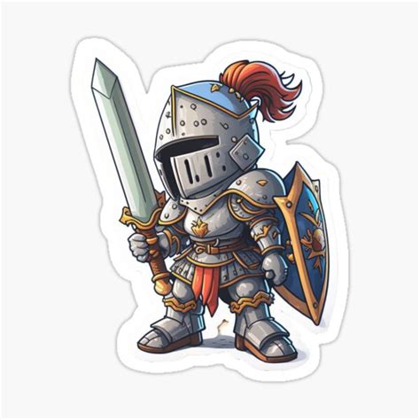 "Chibi adventurer paladin knight" Sticker by MarcGugDesigns | Redbubble