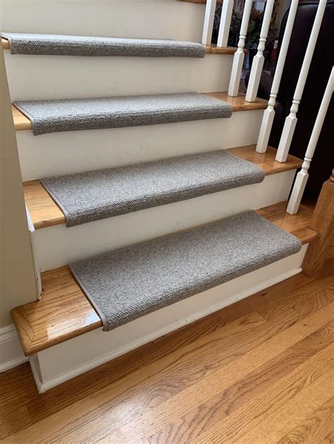 Dakota Slate 100 Wool True Bullnose Padded Carpet Stair Tread Sold