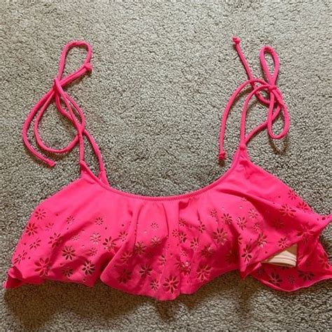 PINK Victoria S Secret VICTORIAS Secret Pink Laser Cut Bikini Top Adjustable Shoulder Straps