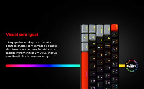 Teclado Gamer Mecanico Pcyes Kuromori Switch Blue Led Rainbow