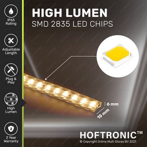 Dimmable Led Strip 2m 3000k 180 Ledsm Ip65 Plug And Play