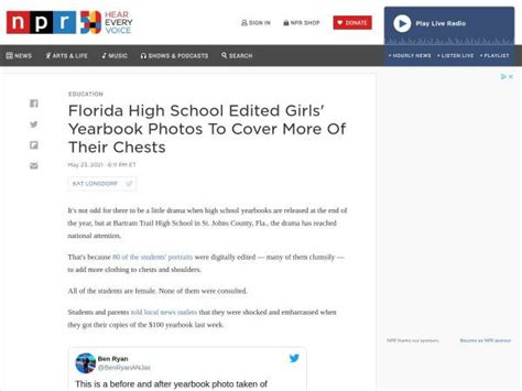 Florida High School Edited Girls Yearbook Photos To Cover More Of