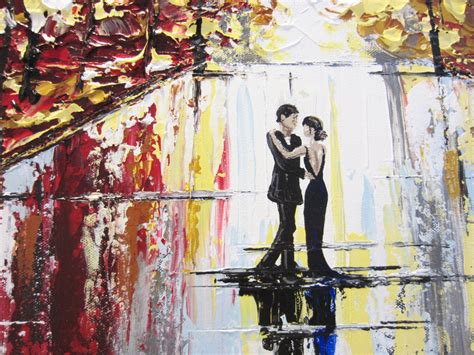 GICLEE PRINT Art Abstract Painting Couple City Park Dance CANVAS Print – Contemporary Art by ...