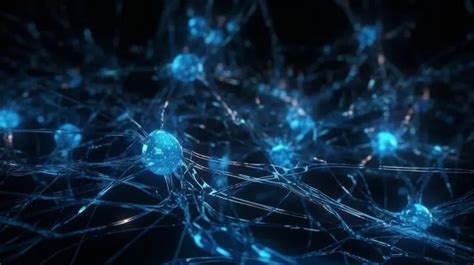 Conceptual Artificial Intelligence Blue Glowing Synapse In 3d Rendering