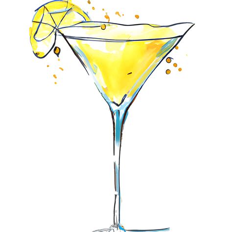 Watercolor Lemon Drop Martini · Creative Fabrica