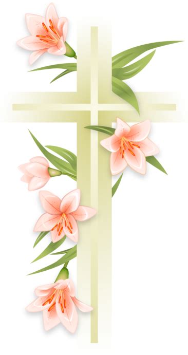 Download Easter Pascal Cross With Lily Flowers Vector Illustration