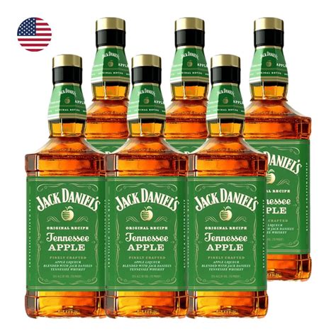 Kit 6 Whiskeys Jack Daniels Apple Estados Unidos 1 L BRASVINO