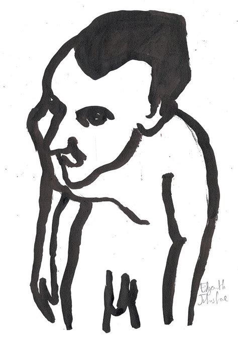 Male Nude In Black Ink Painting By Edgeworth Johnstone Fine Art America