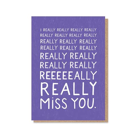 I Really Really Miss You Card By Stormy Knight Eco Gifts