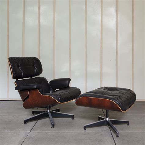 Black Rosewood Vitra Original Vintage Eames Lounge Chair Ottoman S