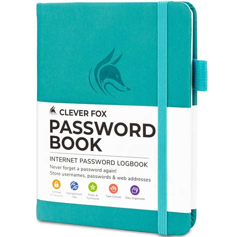 Clever Fox Password Book With Tabs Internet Address And Password