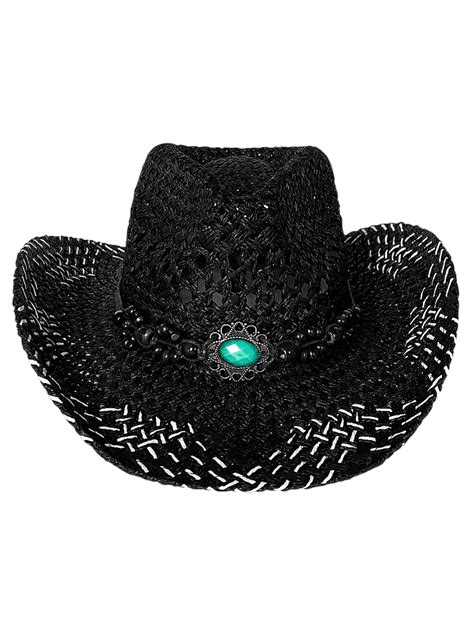 Keevoom Straw Cowboy Hats For Women Men Wide Rolled Brim Western Straw Hat Sun Hat