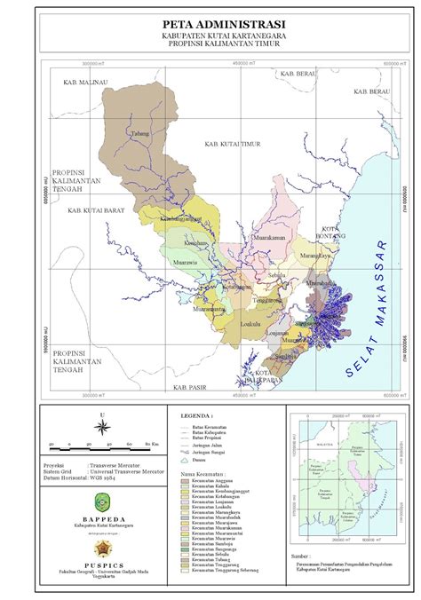 Peta Kabupaten Kutai Kartanegara