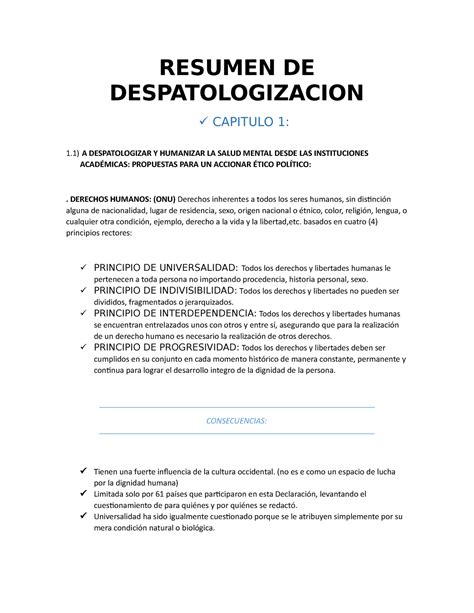 Resumen De Despatologizacion Resumen De Despatologizacion Capitulo