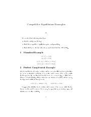 K CE Examples Questions Only.pdf - Competitive Equilibrium Examples - For each of the following ...