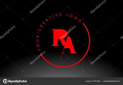 Red Serif Letter Logo Design Creative Intersected Cut Stock Vector by ©twindesigner 635514926