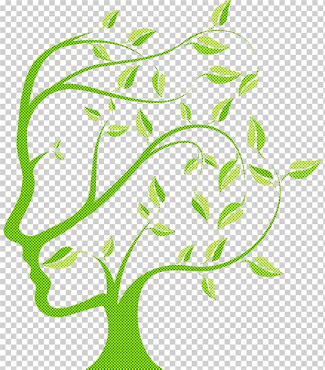 Planta de hoja verde arte de línea tallo de la planta árbol flor png