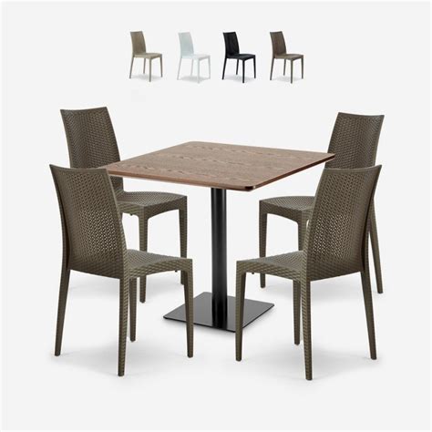 Ensemble Table Bois X Cm Horeca Et Chaises Empilables Poly