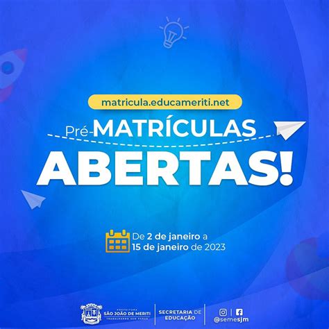 Meriti Inicia Pré Matrícula Para Novos Alunos Da Rede Municipal Nesta