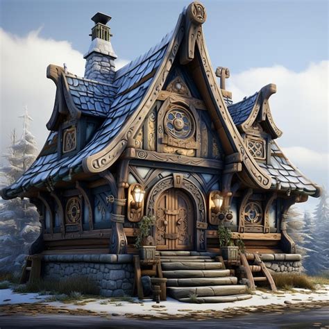 Premium Photo | Stylized Viking House