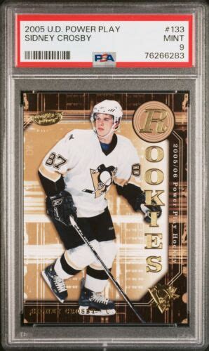 2005 06 SIDNEY CROSBY UPPER DECK POWERPLAY ROOKIES HOCKEY CARD 133 PSA