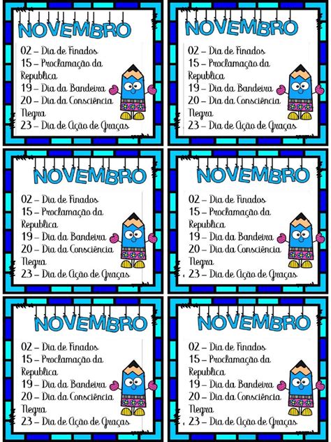 Datas Comemorativas De Novembro Pdf