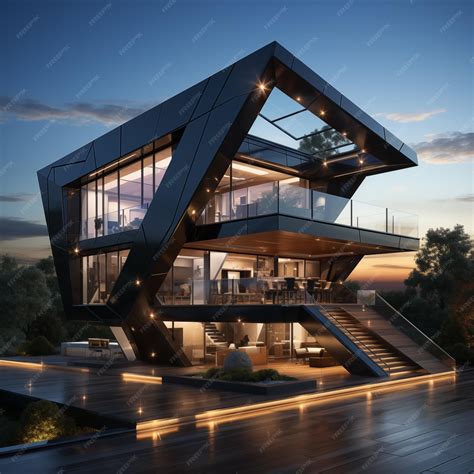 Premium Photo | Modern Luxury Architecture of a House with a Glass Wall