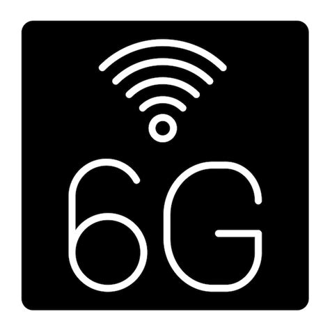 Premium Vector 6g Network Glyph Solid Black Illustration